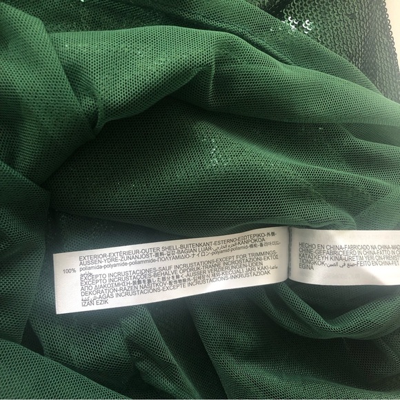 Zara Green Sequin Metallic Long Sleeve Sequin Mini Dress Size M NWT Holiday/NYE - Picture 12 of 15